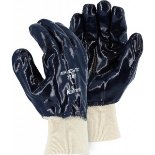3201 - Majestic® Glove Heavy Duty Full Nitrile Dipped Gloves with Knit Cuffs